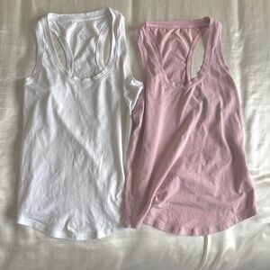 Bundle of 2 Lululemon Love Tank Top White and Pink Size 2